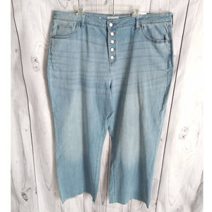 Sonoma | Light Wash Button-Fly Wide-Leg Jeans Whiskering & Fading